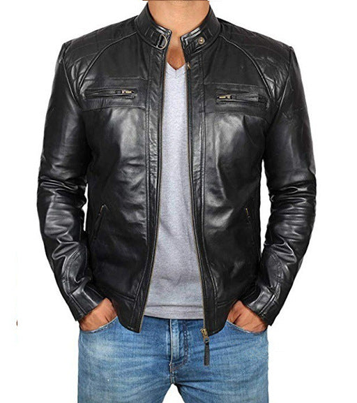 Men&#039;s Zipper Leather Jacket Jacket